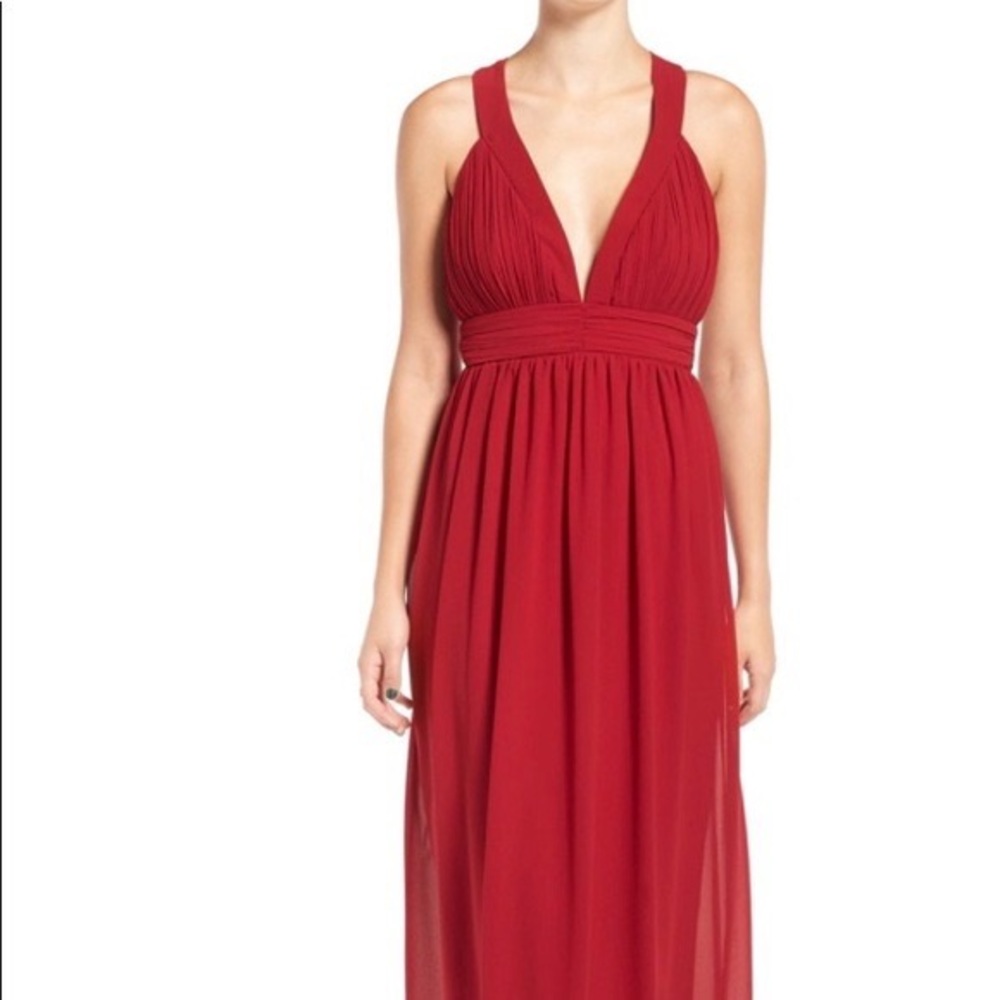 TFNC London red floor length dress